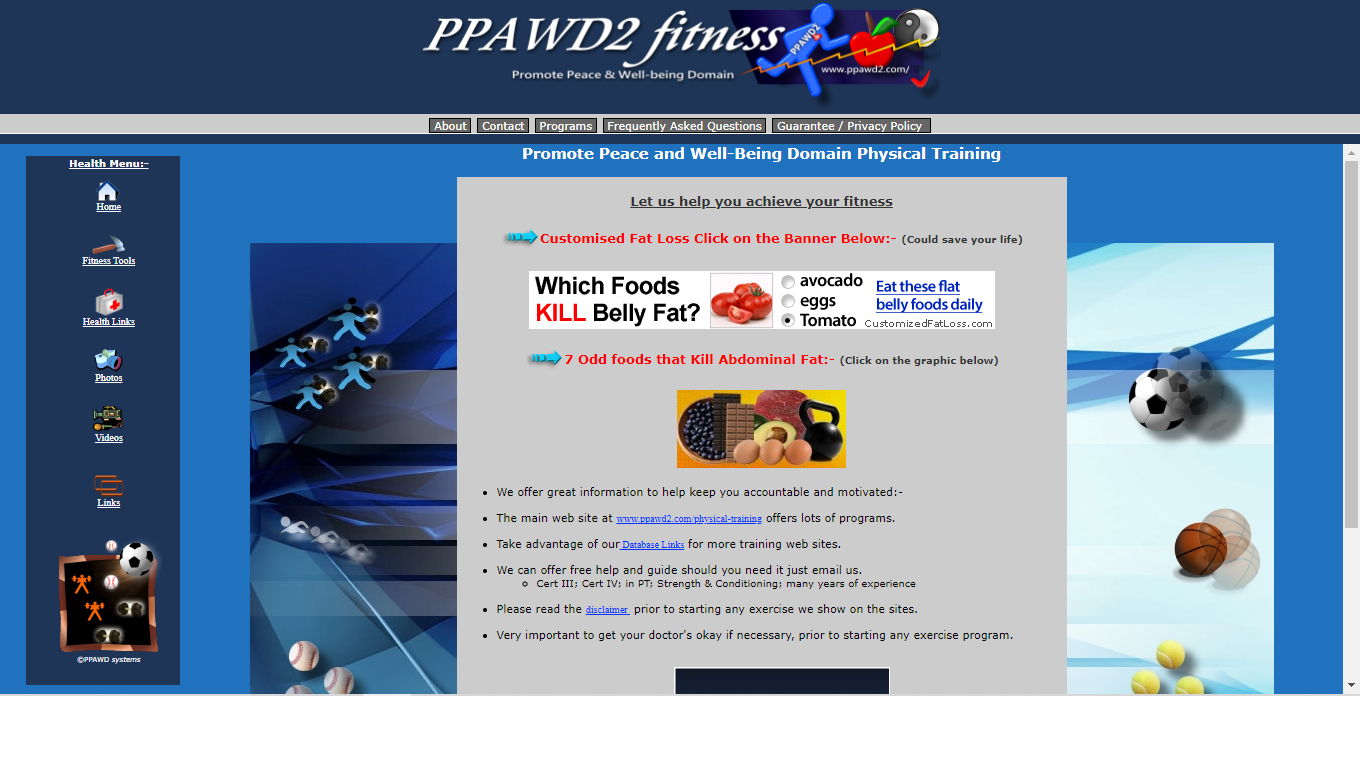 Fitness Site And Pages